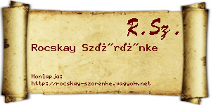 Rocskay Szörénke névjegykártya